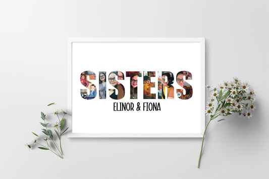 Personalised Sisters Photo A6 Print