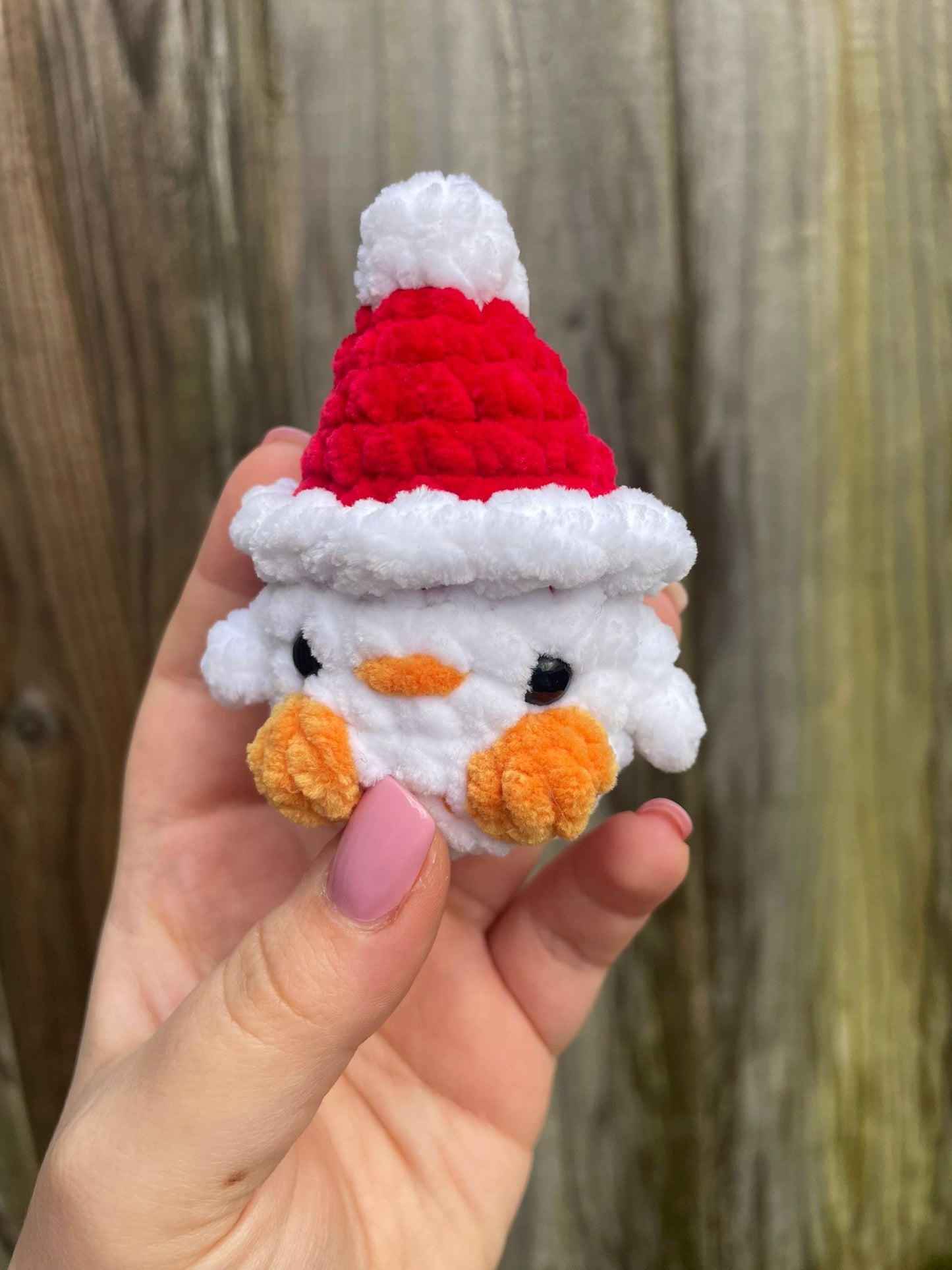Duck in Santa Hat Crochet Toy