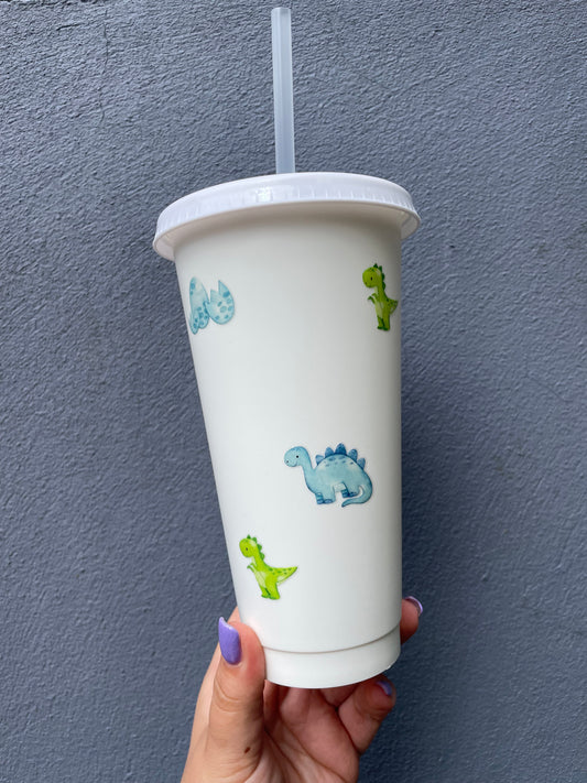 Watercolour Dinosaur 24oz Cold Cup