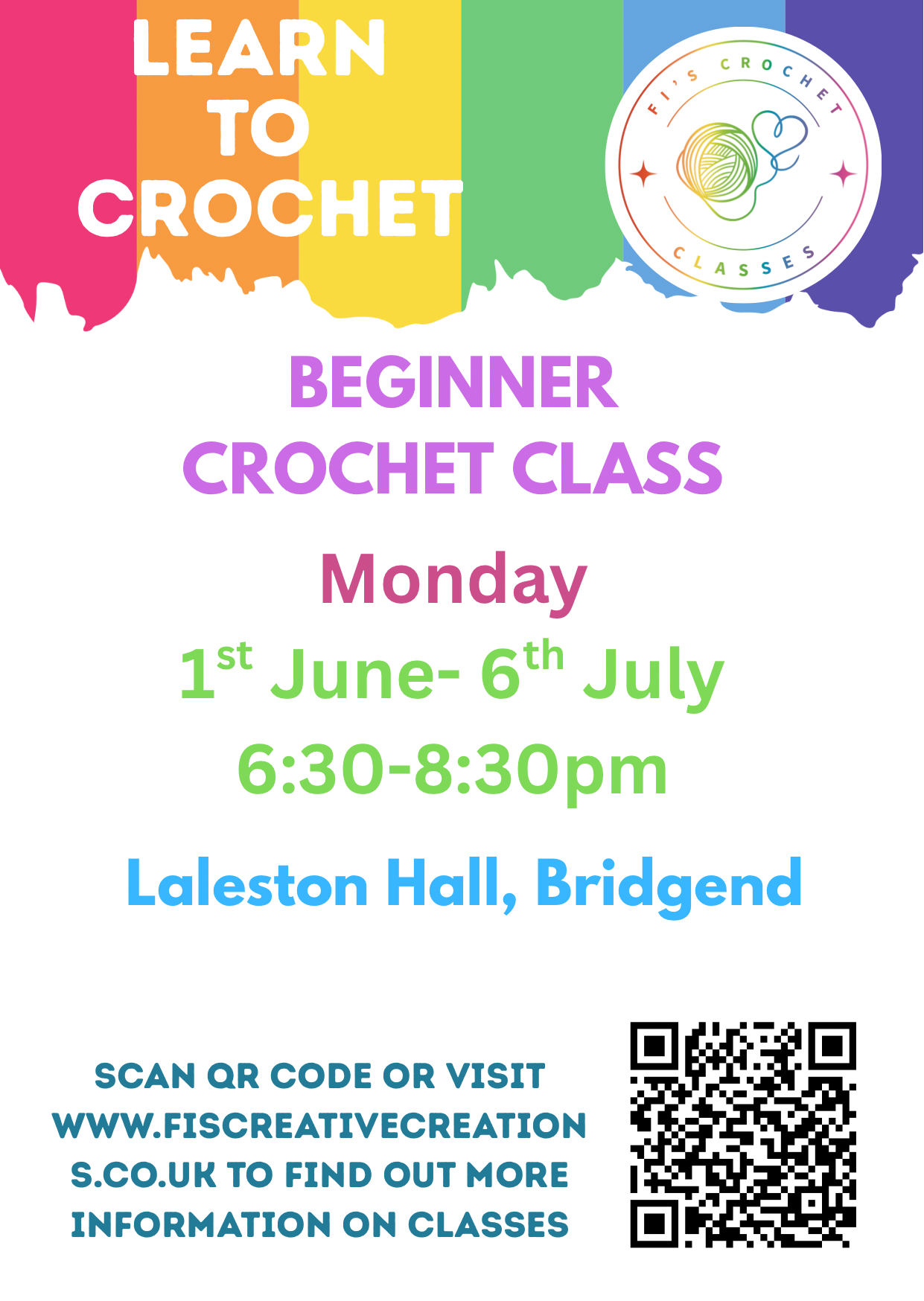 Beginner Crochet Classes- Bridgend June Start