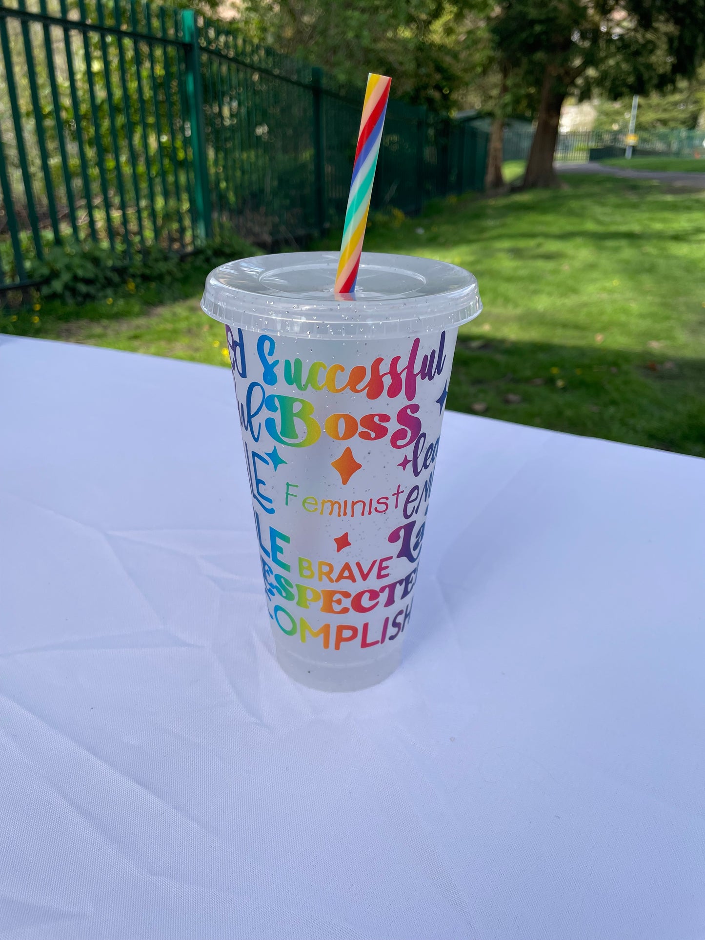 Rainbow Feminist 24oz Cold Cup