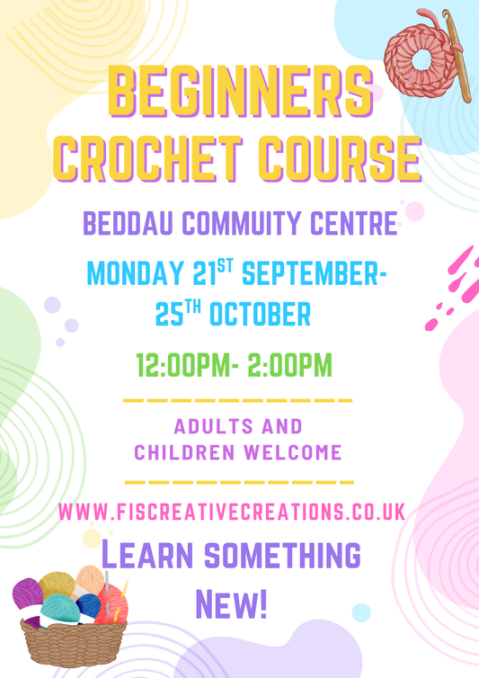 Beginner Crochet Classes- Beddau September Start