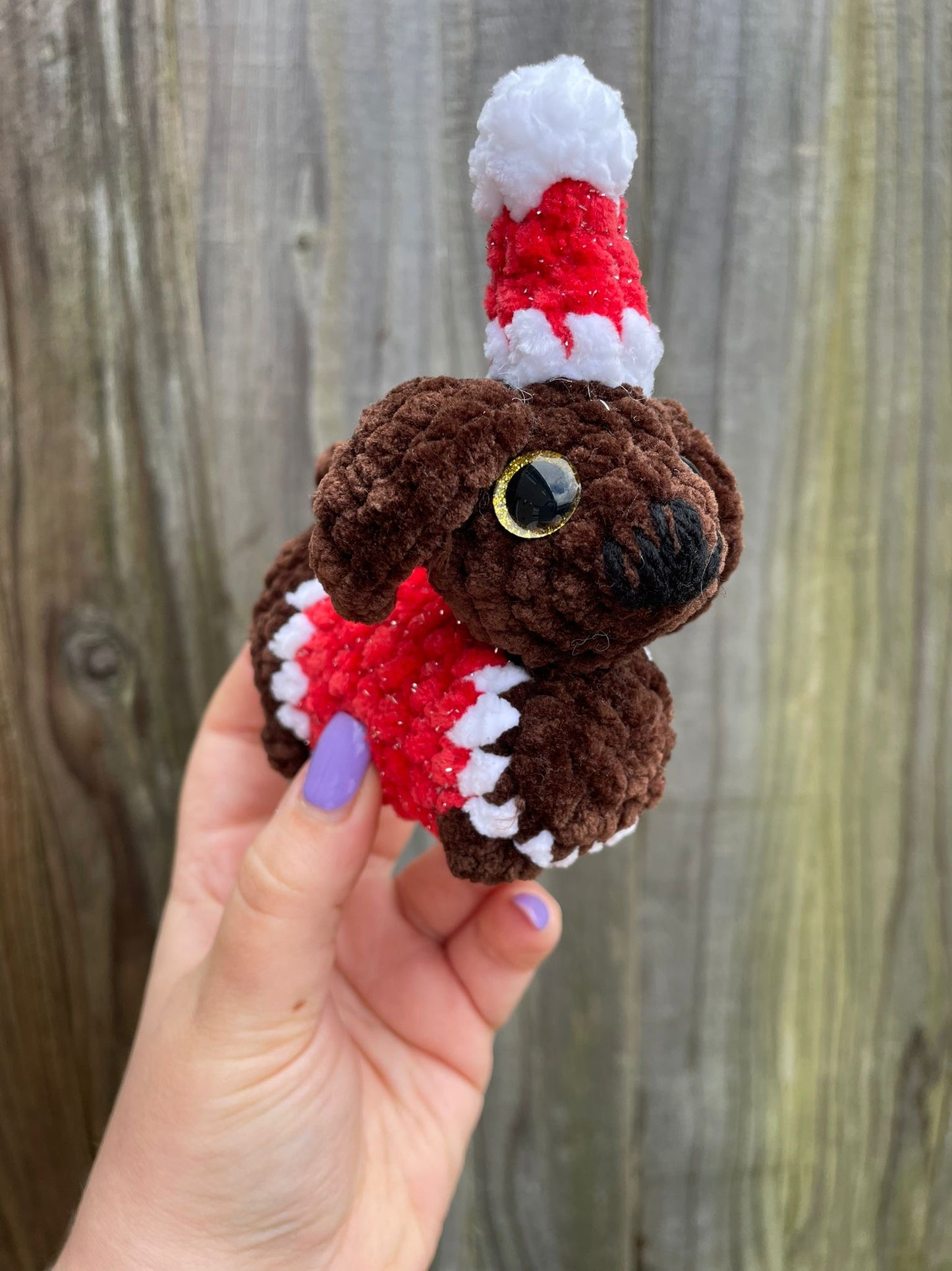 Christmas Sausage Dog Crochet Toy