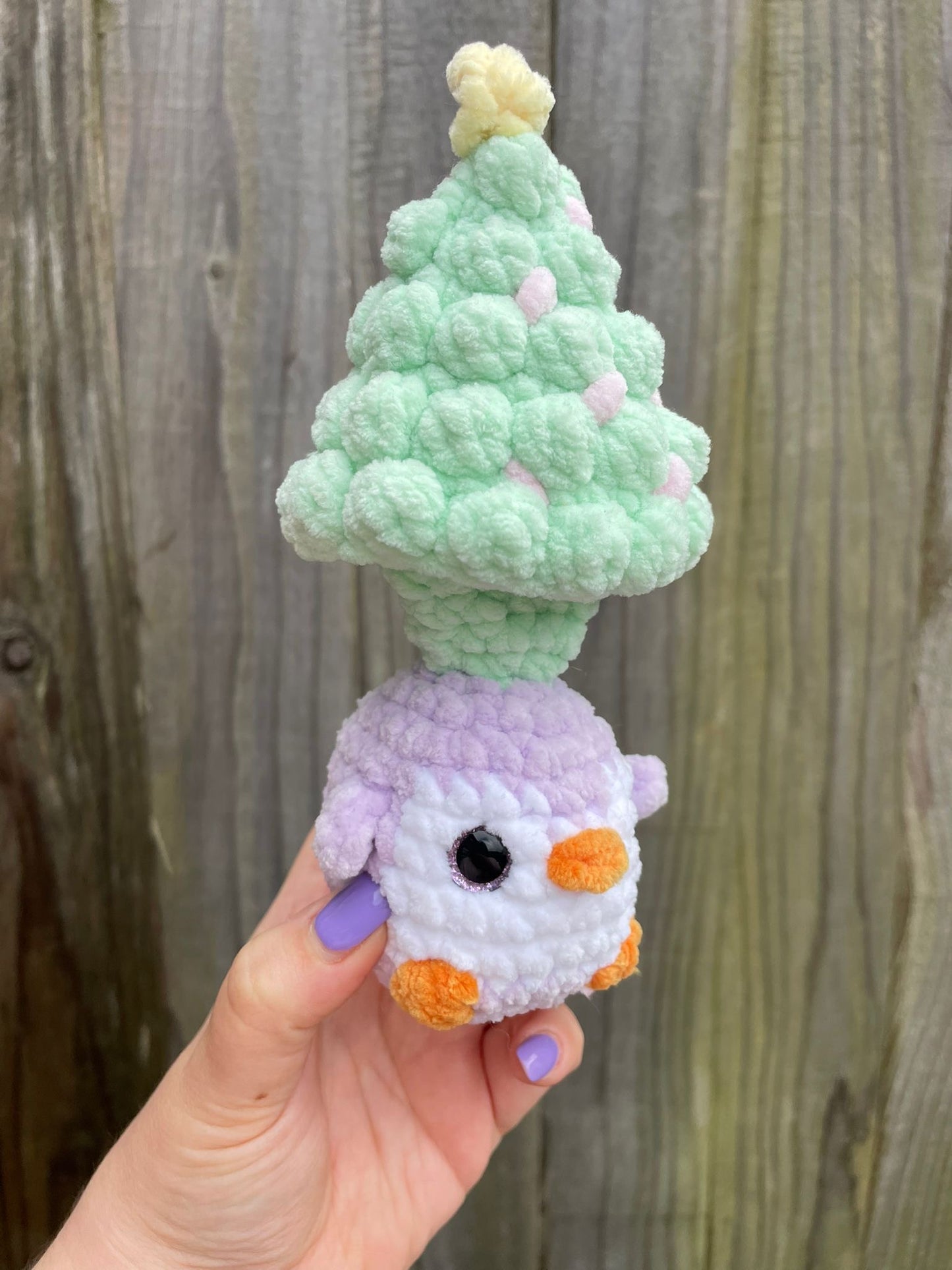 Penguin Pop up Tree Christmas Crochet Toy
