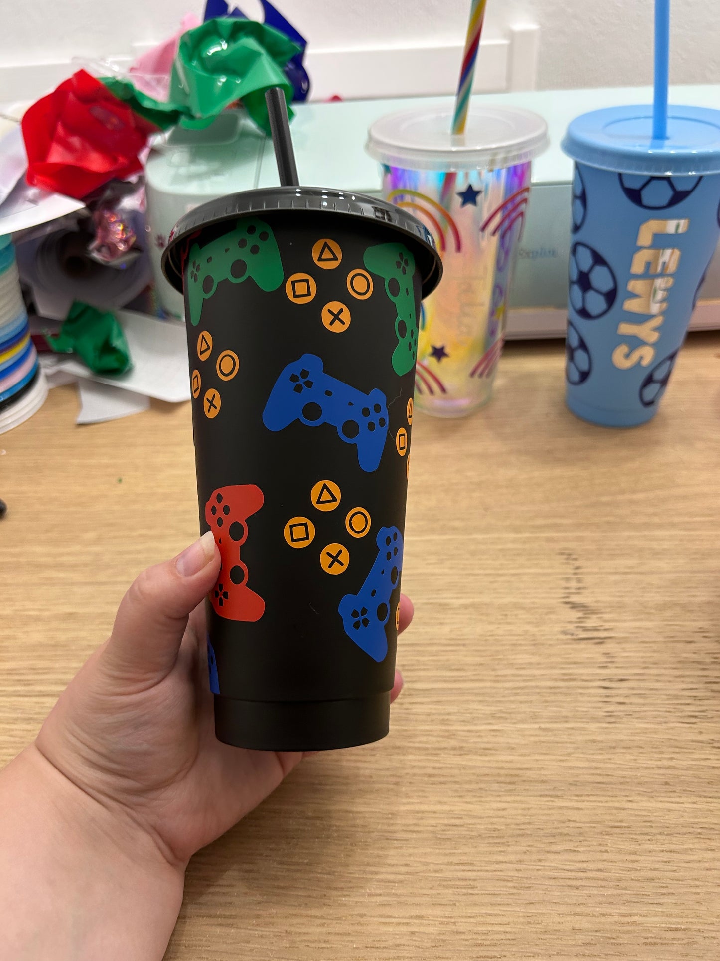 Personalised Black Gaming Cold Cup