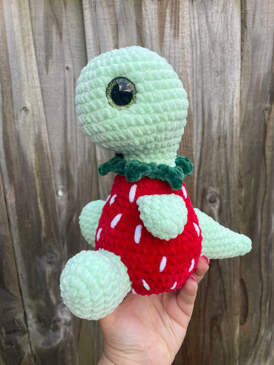Strawberry Dinosaur Crochet Toy