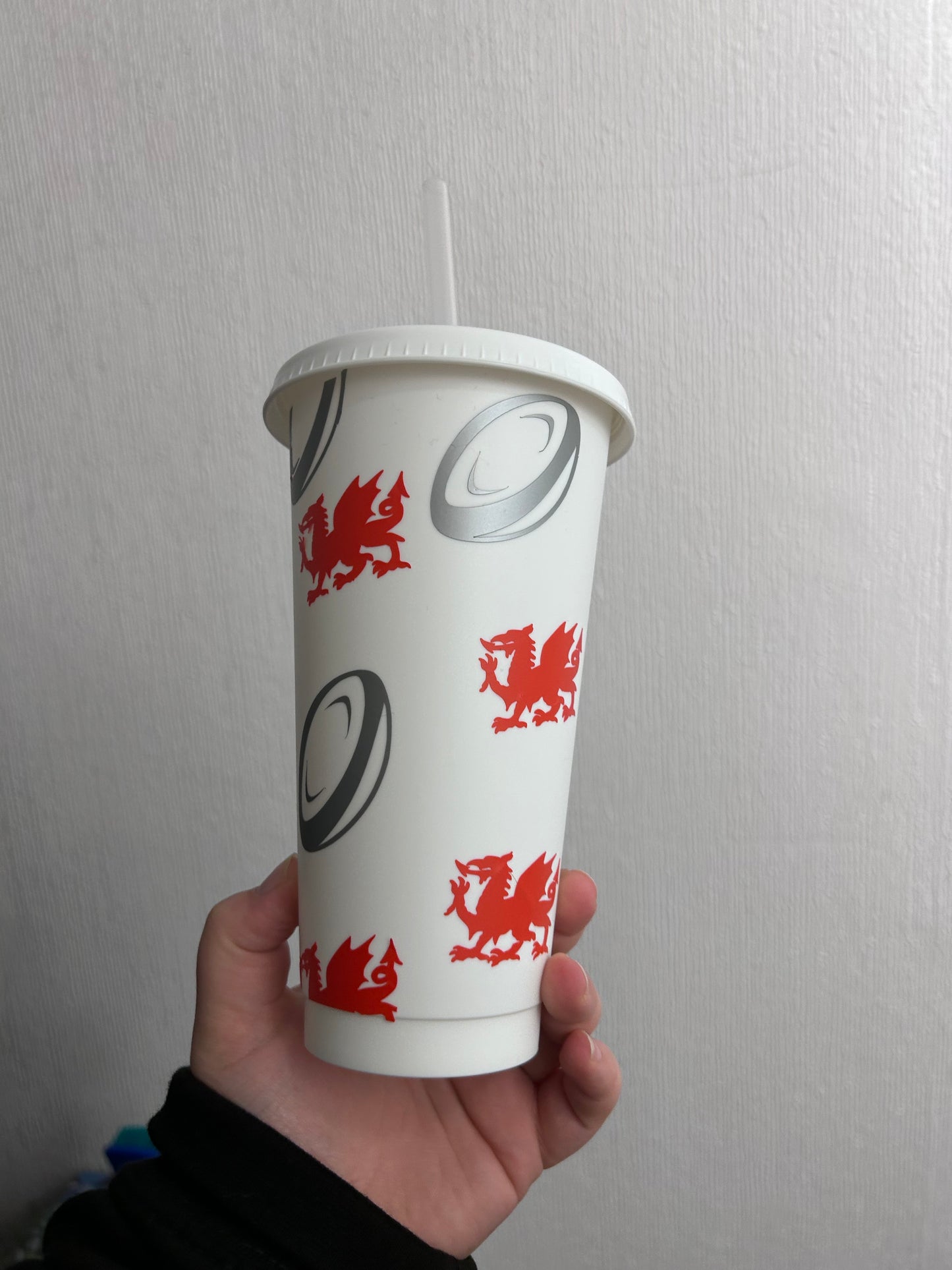 Personalised Welsh Rugby 24oz Cold Cup