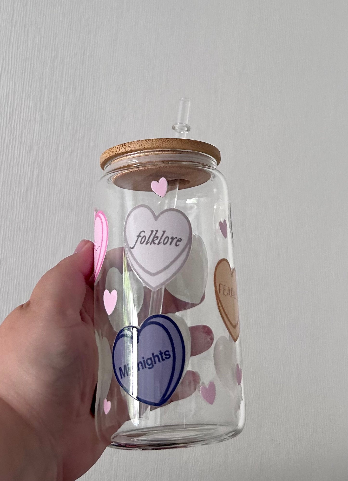 TS Albums Heart 16oz Glass Can