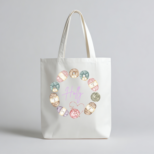 Personalised crochet themed Tote Bag