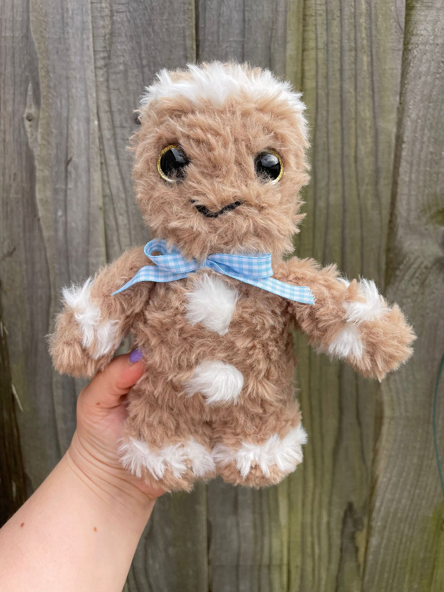 Fluffy Gingerbread Man Crochet Christmas Toy