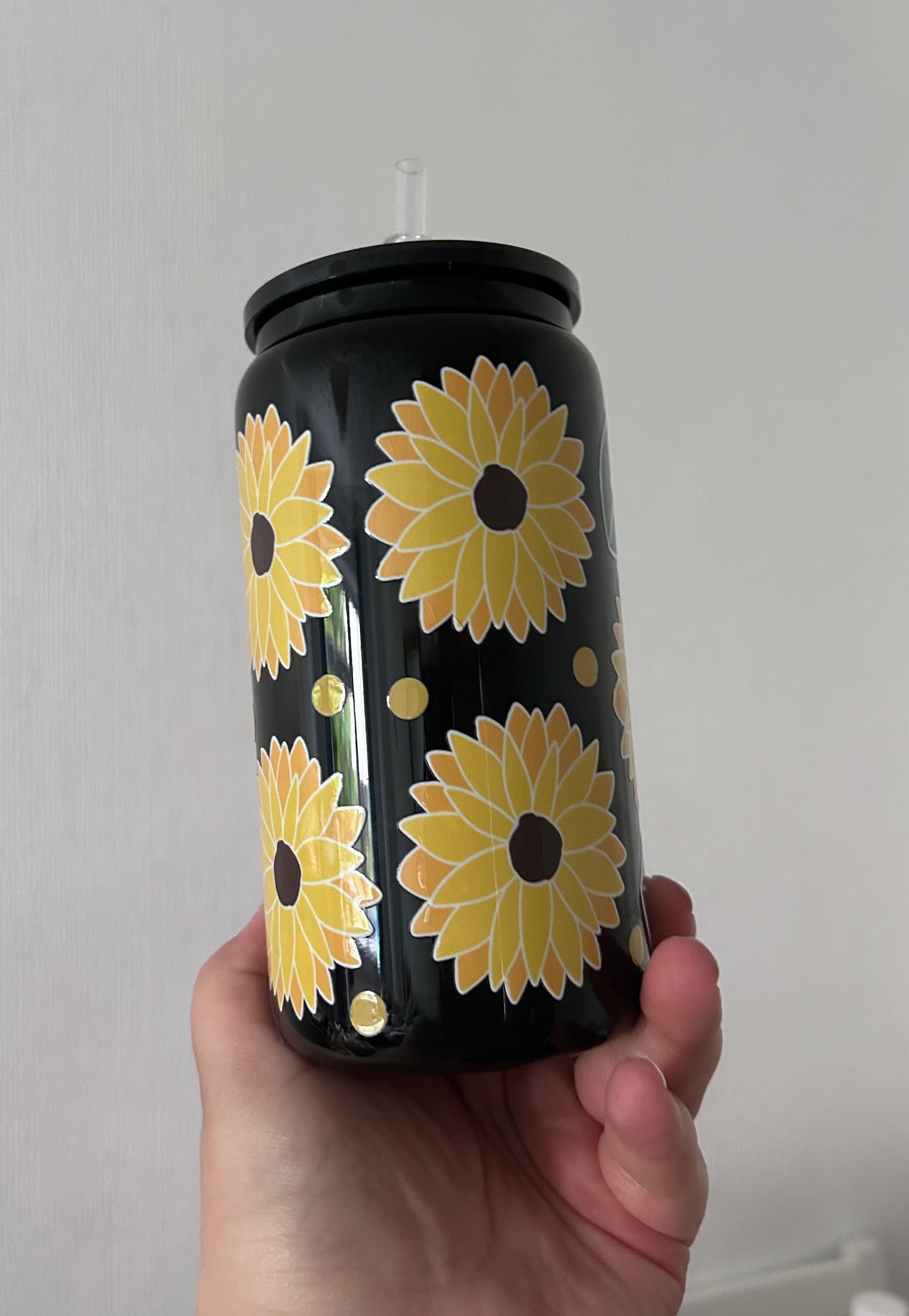 Sunflower 16oz Glass Can