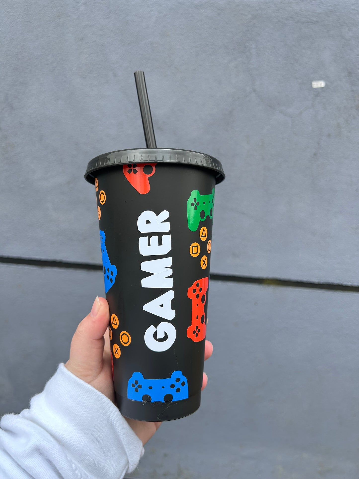 Personalised Black Gaming Cold Cup