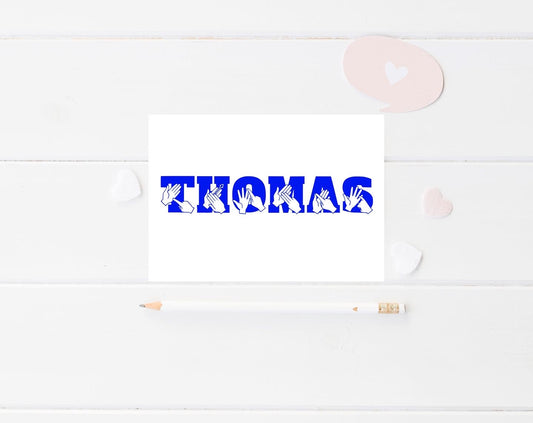 Personalised BSL Name/word A6 Print