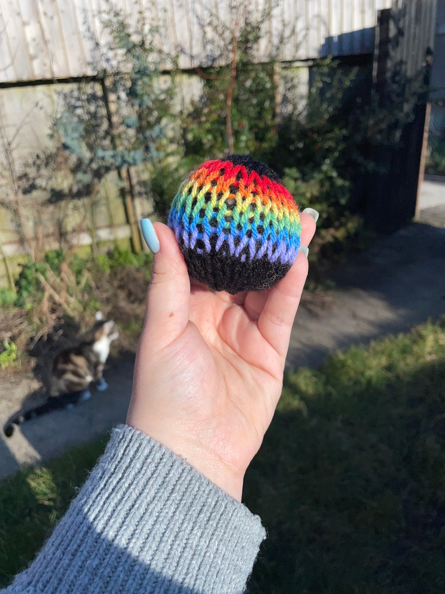 Knitted Catnip Ball- Random Colour