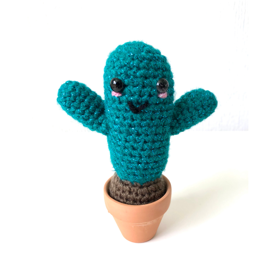 Custom colour Crochet Cactus in Pot