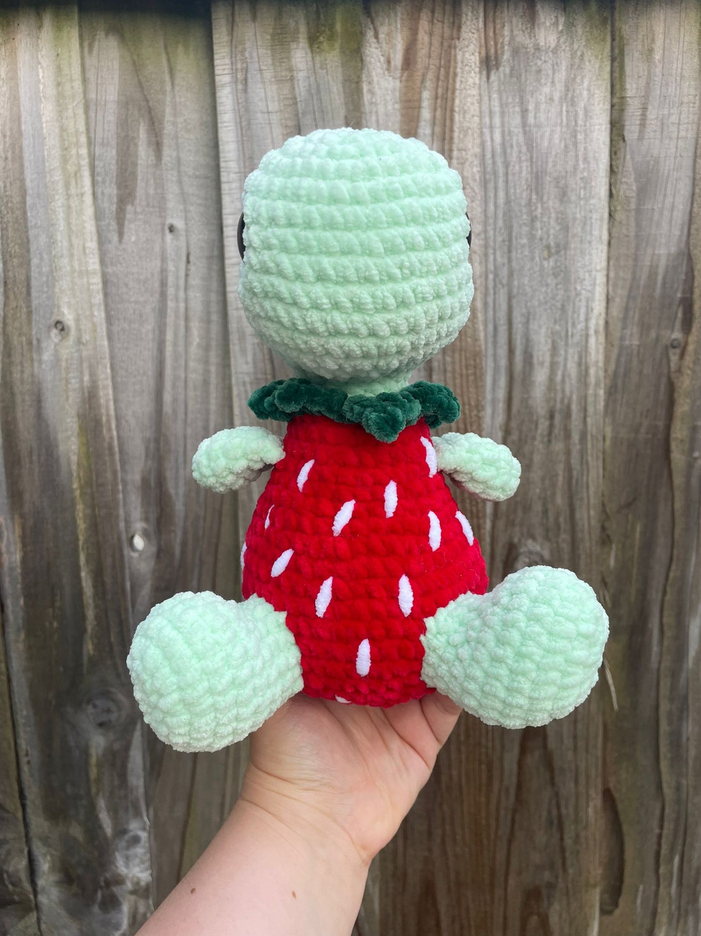 Strawberry Dinosaur Crochet Toy
