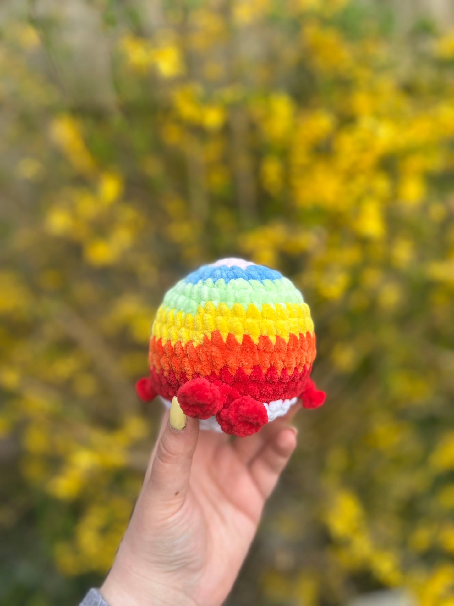Crochet Rainbow Whale Toy