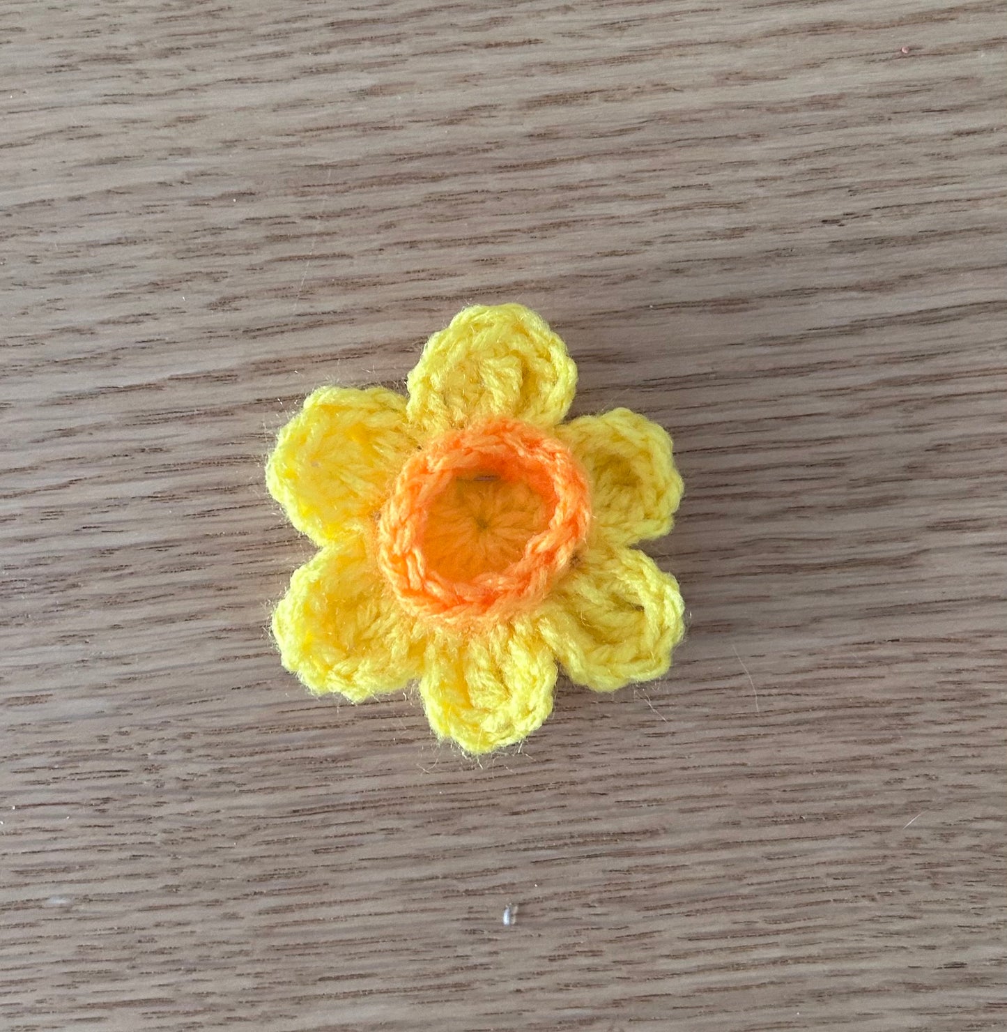 Crocheted Daffodil Badge