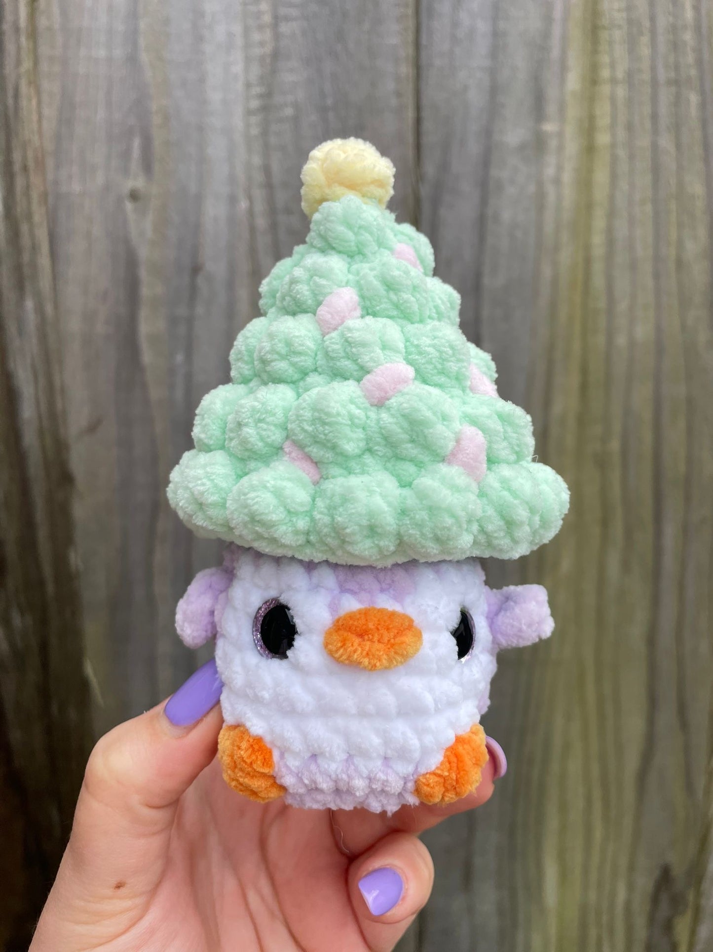 Penguin Pop up Tree Christmas Crochet Toy