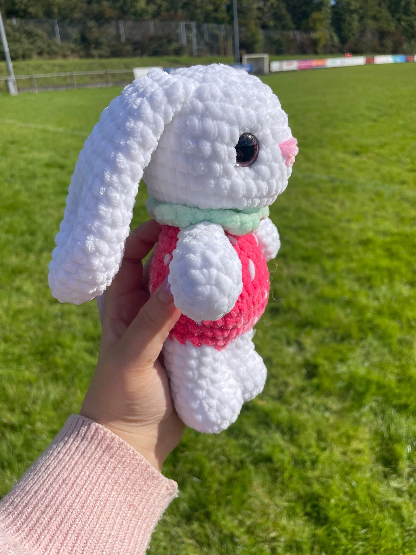 Strawberry Bunny Crochet Toy