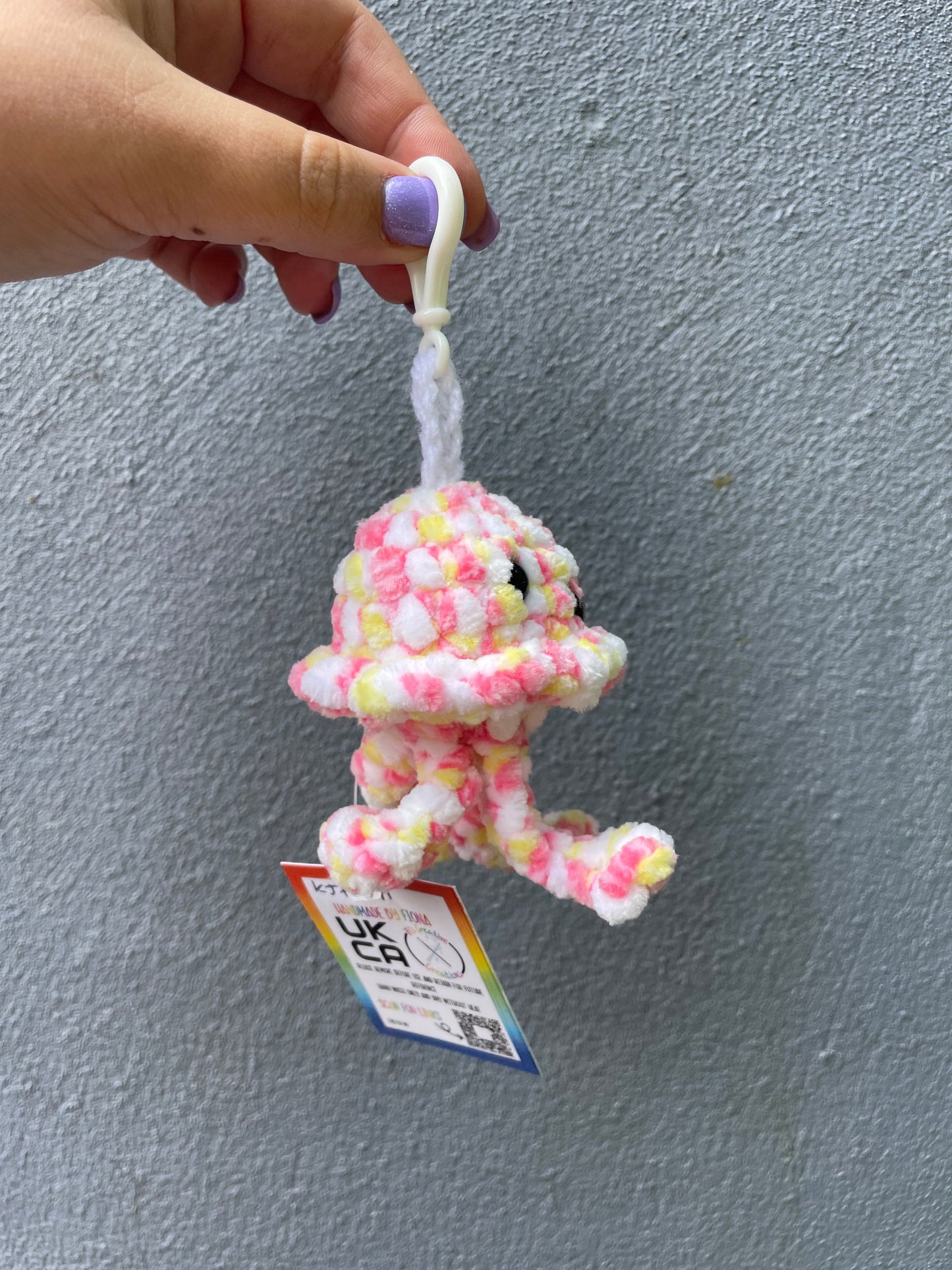 Jellyfish Crochet Toy Keyring
