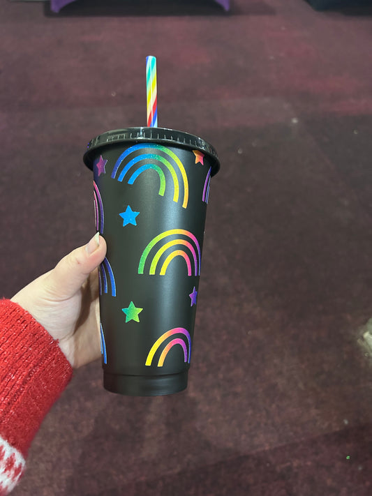 Black Rainbow 24oz Cold Cup