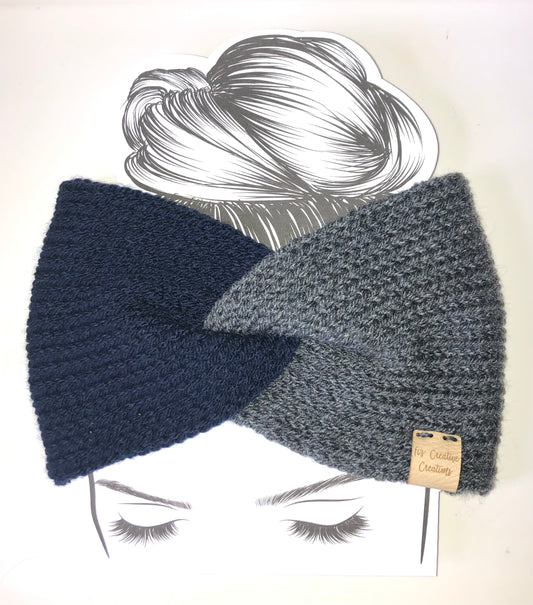 Navy and Silver Ear Warmer