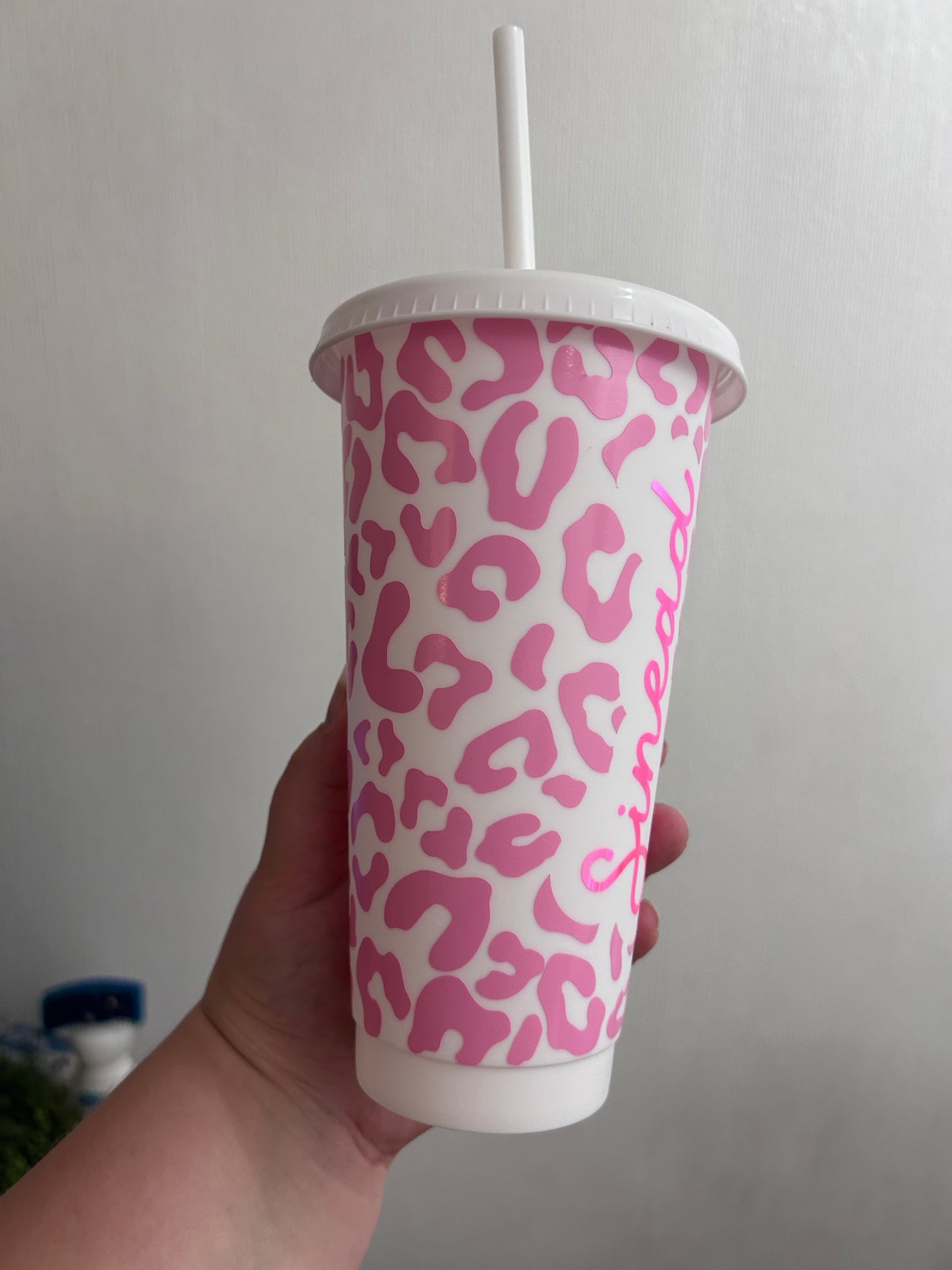 Pink Cheetah Print 24oz Cold Cup