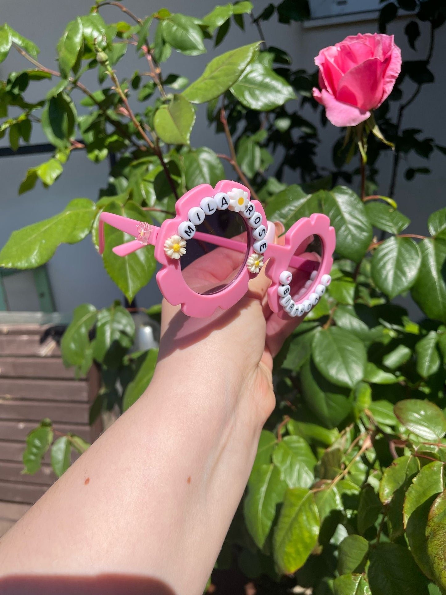 Child birthday flower personalised Sunglasses