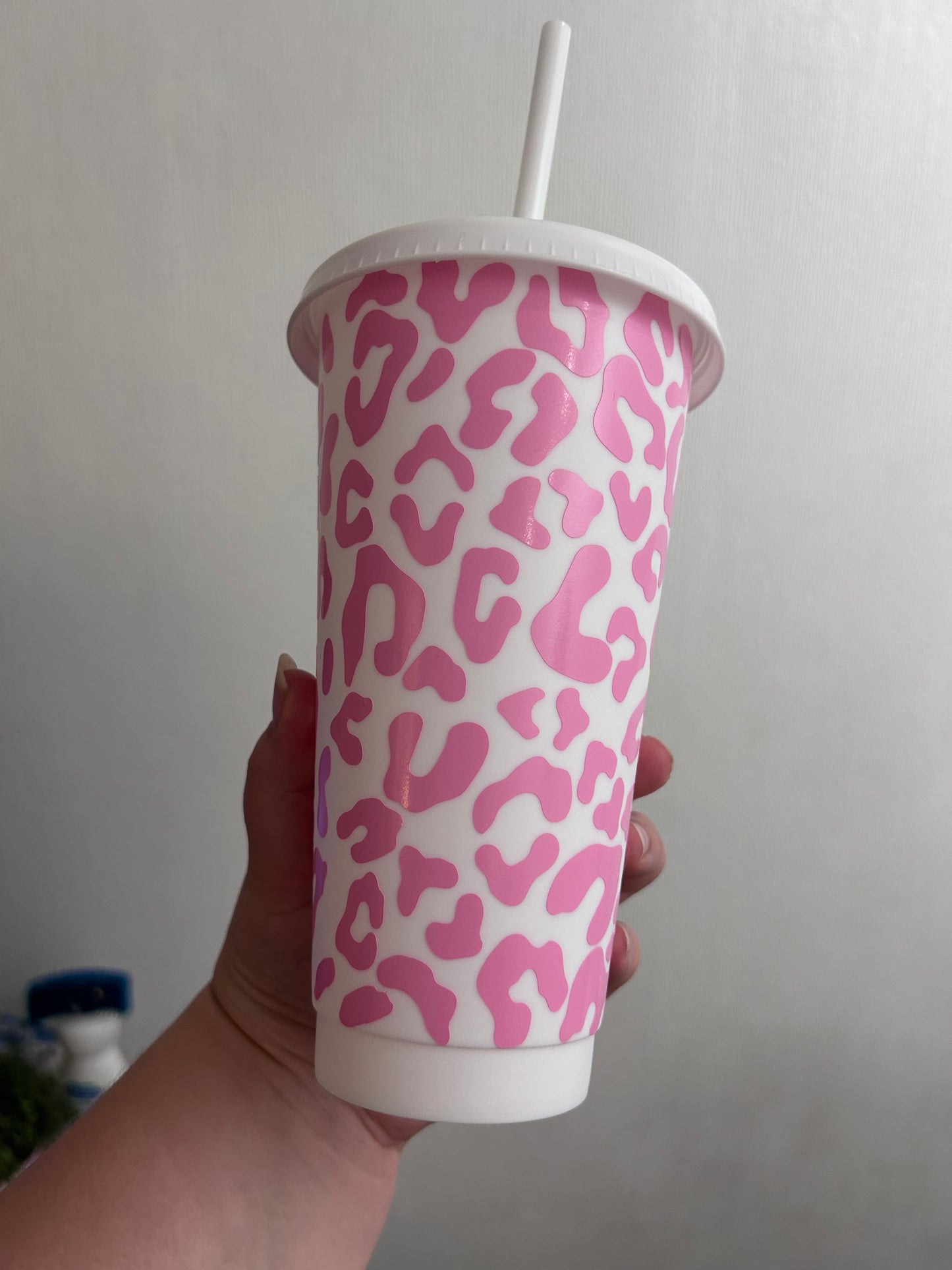 Pink Cheetah Print 24oz Cold Cup