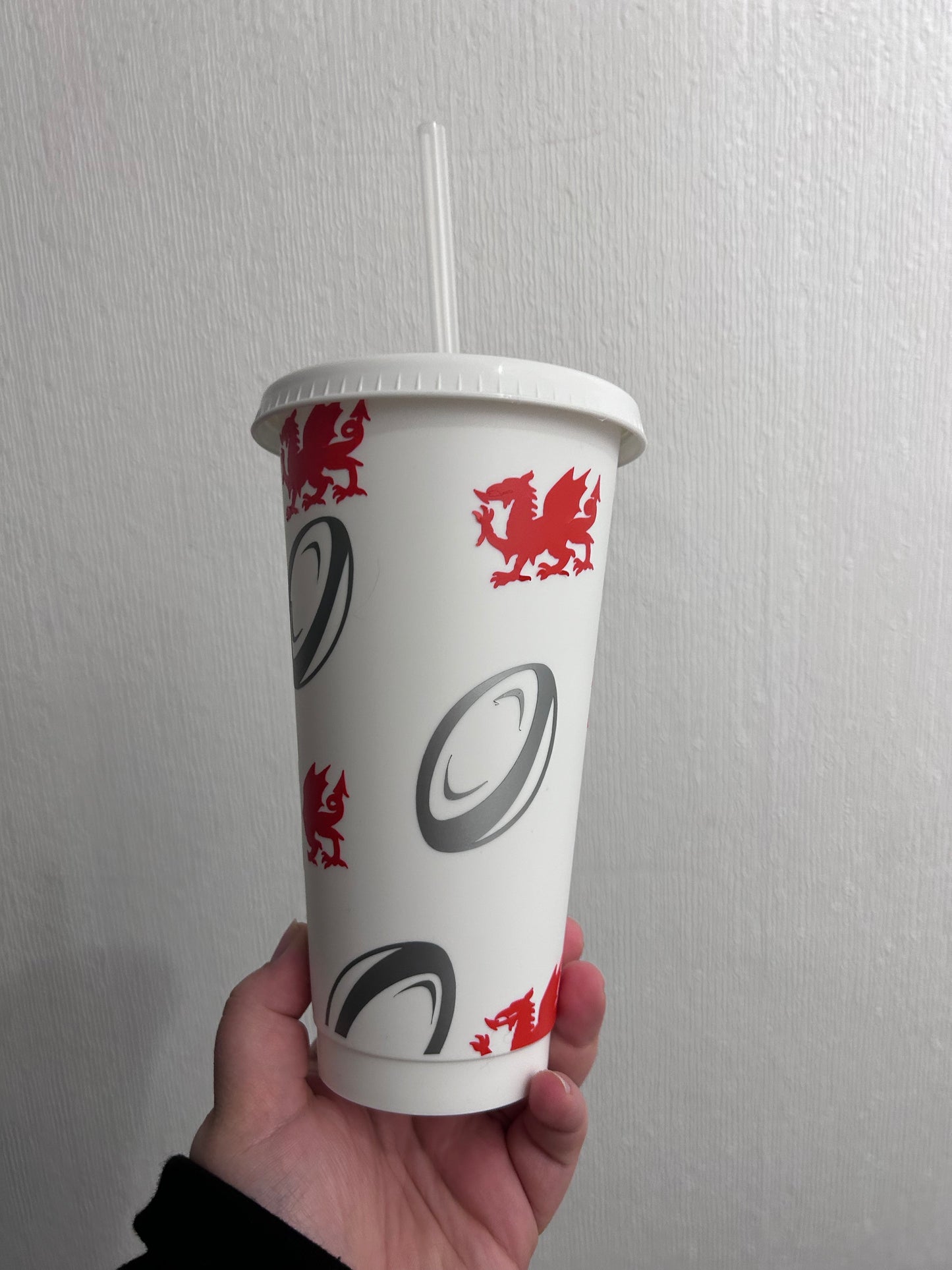 Personalised Welsh Rugby 24oz Cold Cup