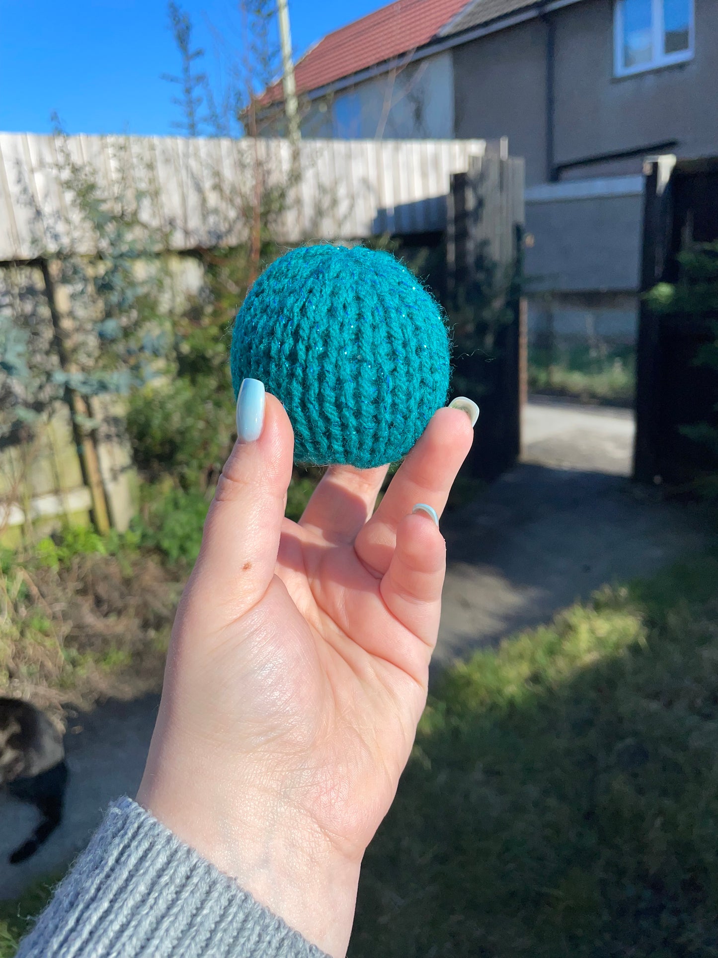 Knitted Catnip Ball- Random Colour