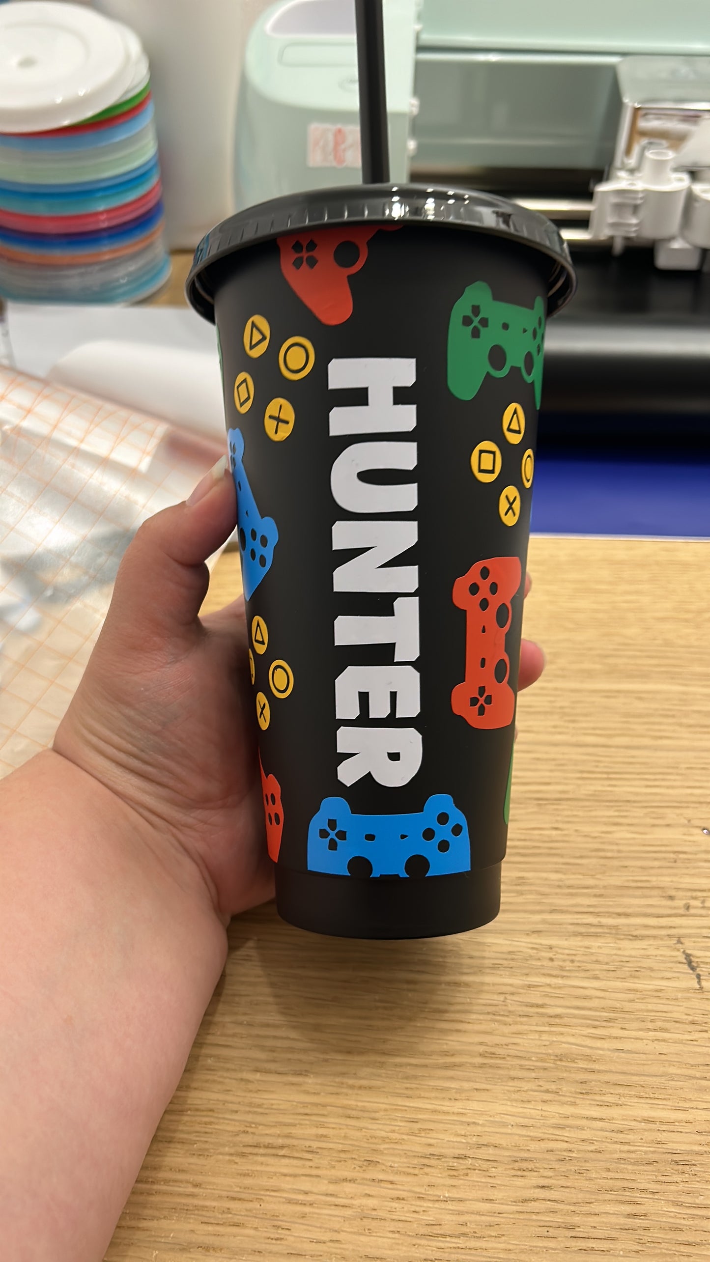 Personalised Black Gaming Cold Cup