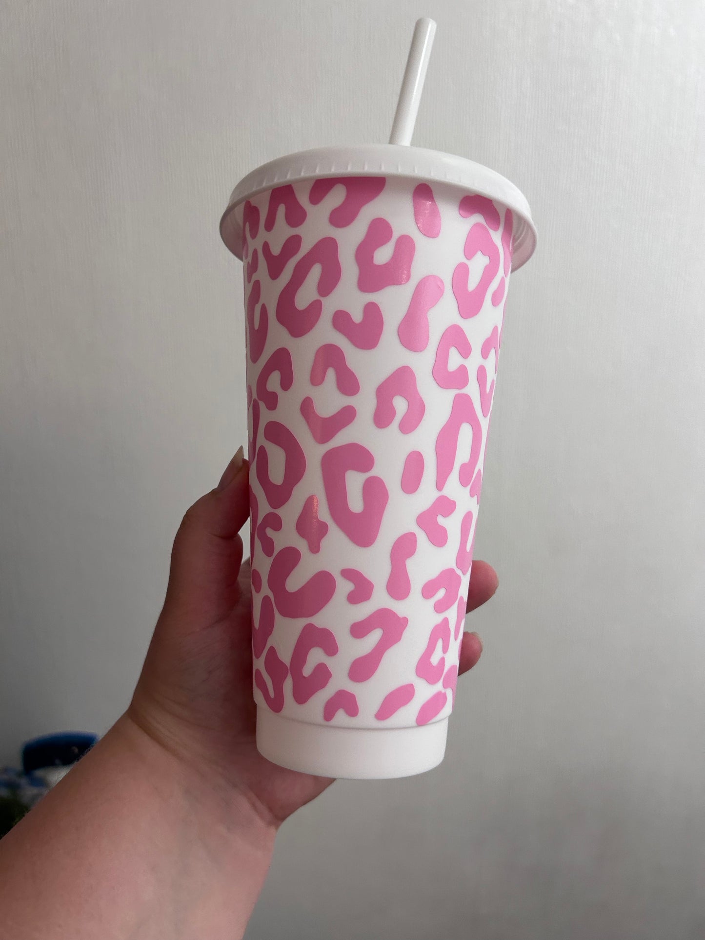 Pink Cheetah Print 24oz Cold Cup