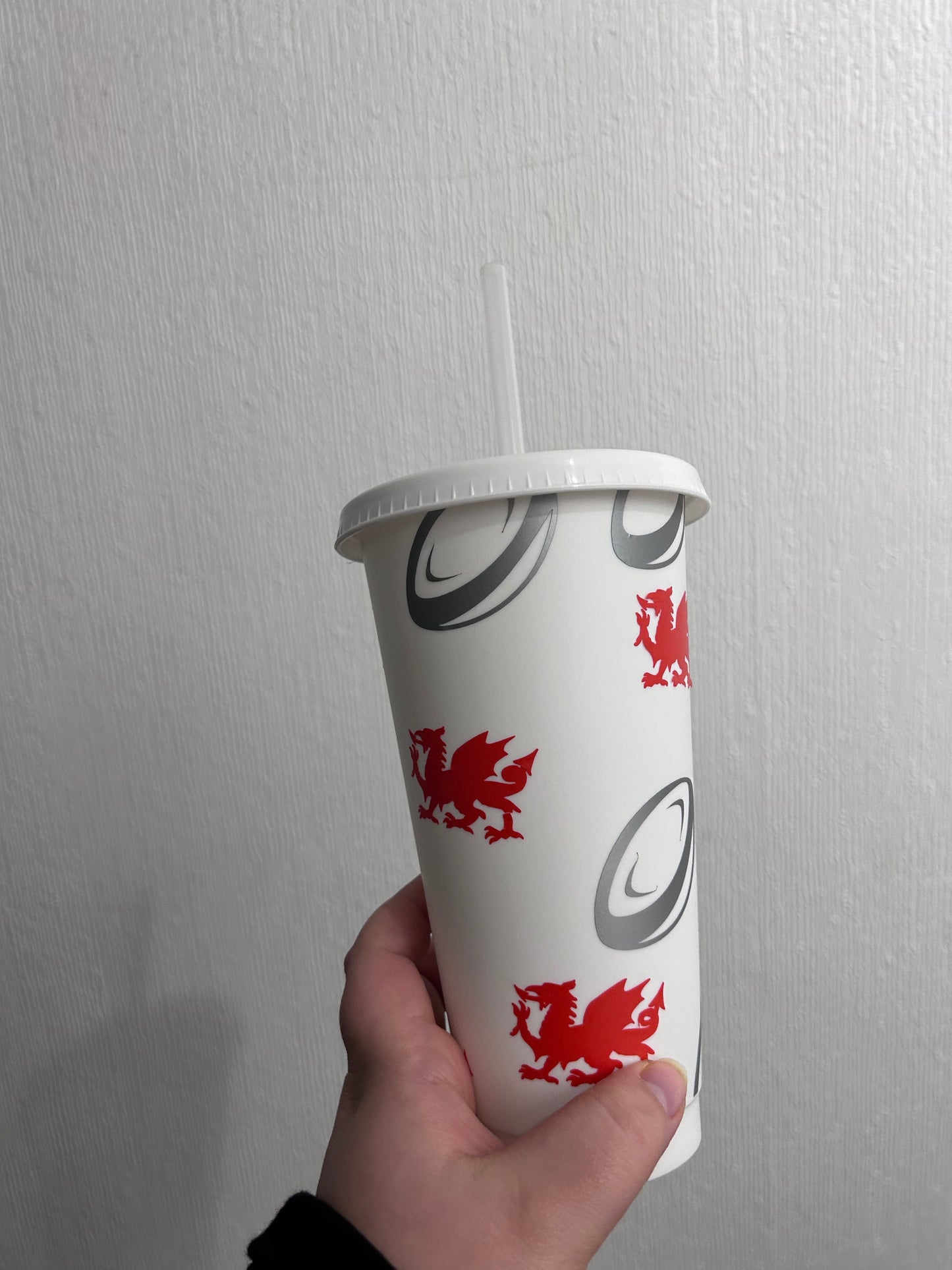 Personalised Welsh Rugby 24oz Cold Cup