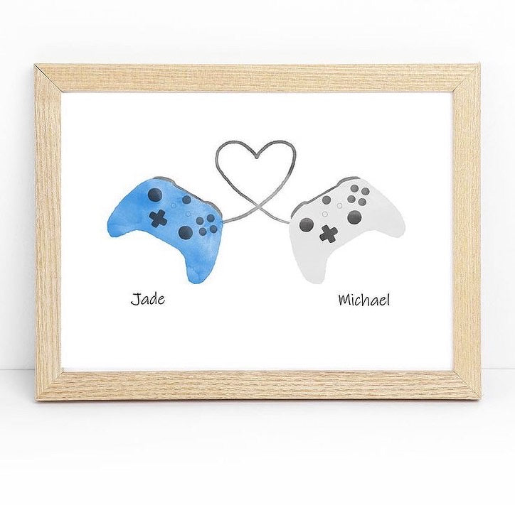 Personalised Couple Gaming A6 Print