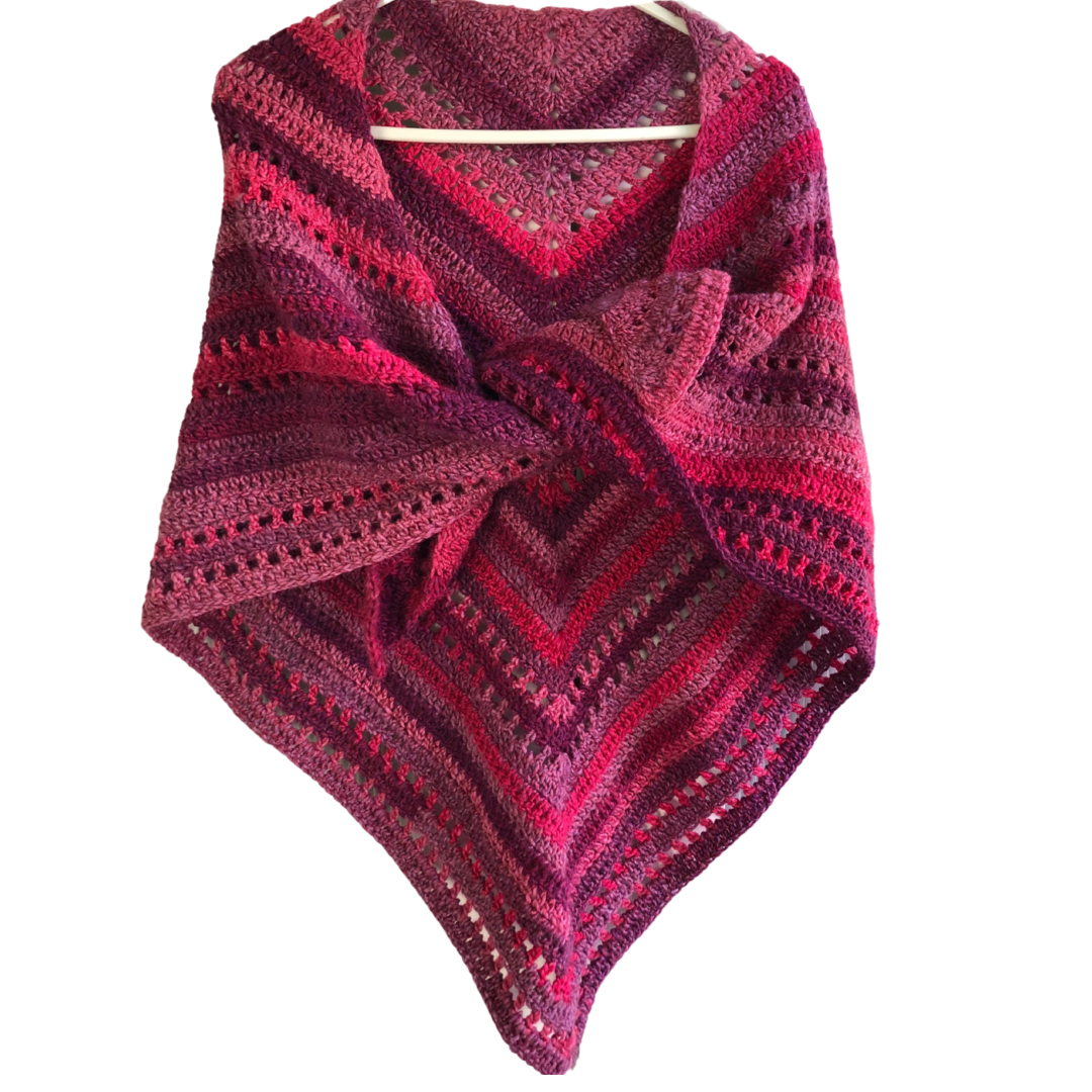 Pink Crocheted Shawl