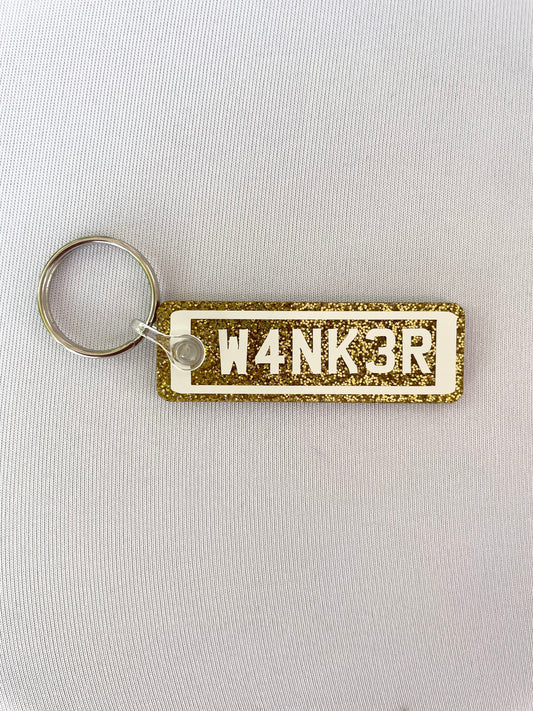 Wanker Number Plate Keyring