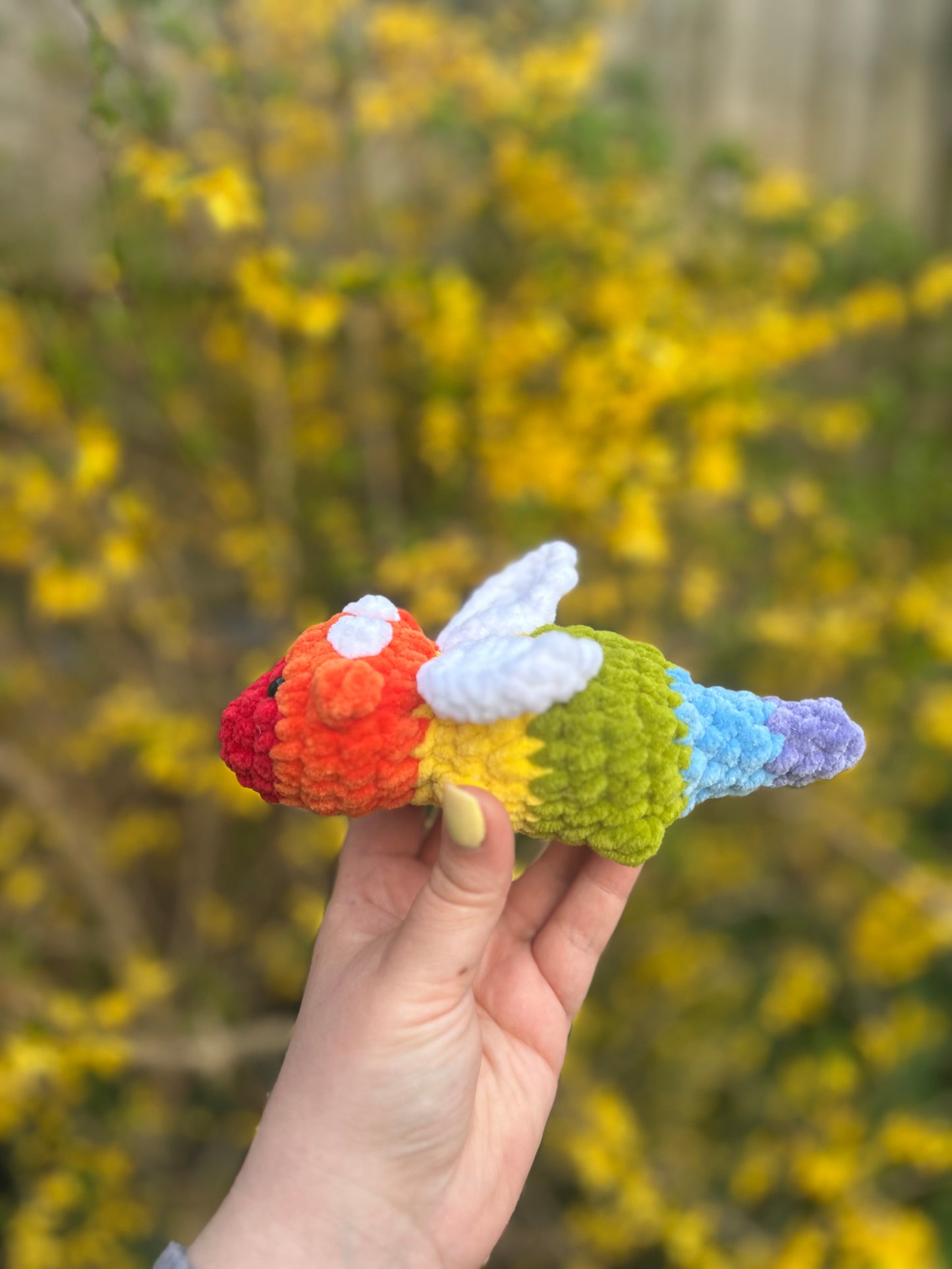 Crochet Rainbow Dragon Toy