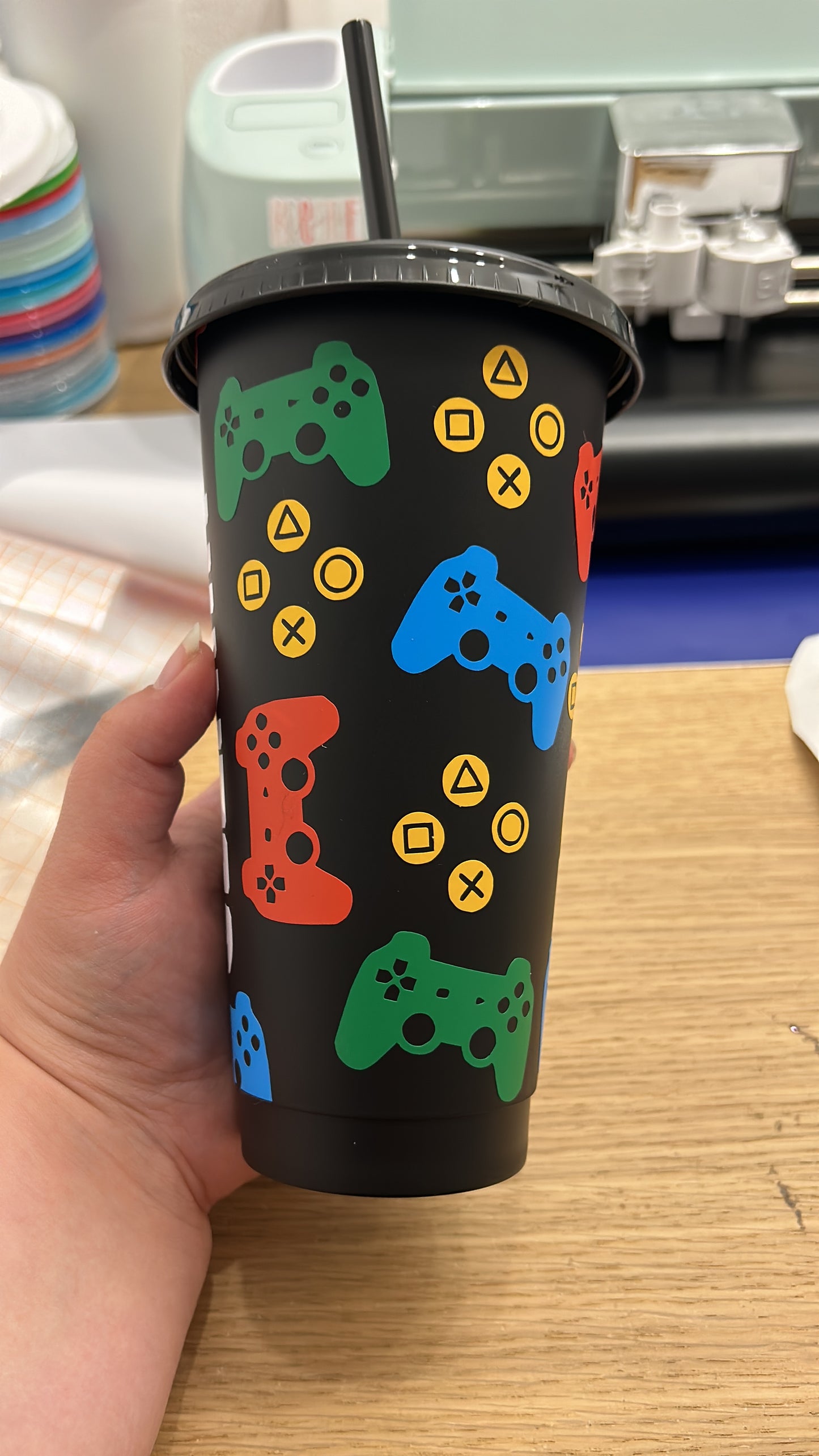 Personalised Black Gaming Cold Cup