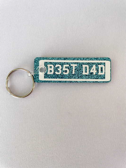 Best Dad Number Plate Keyring