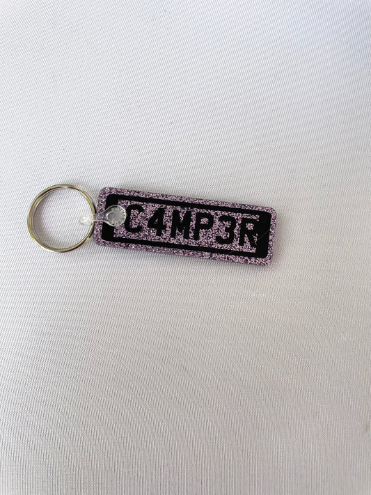 Camper Number Plate Keyring