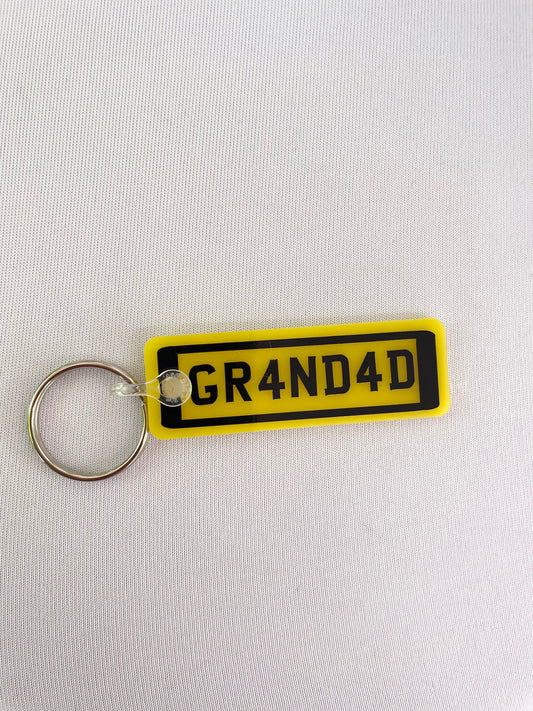 Grandad Number Plate Keyring