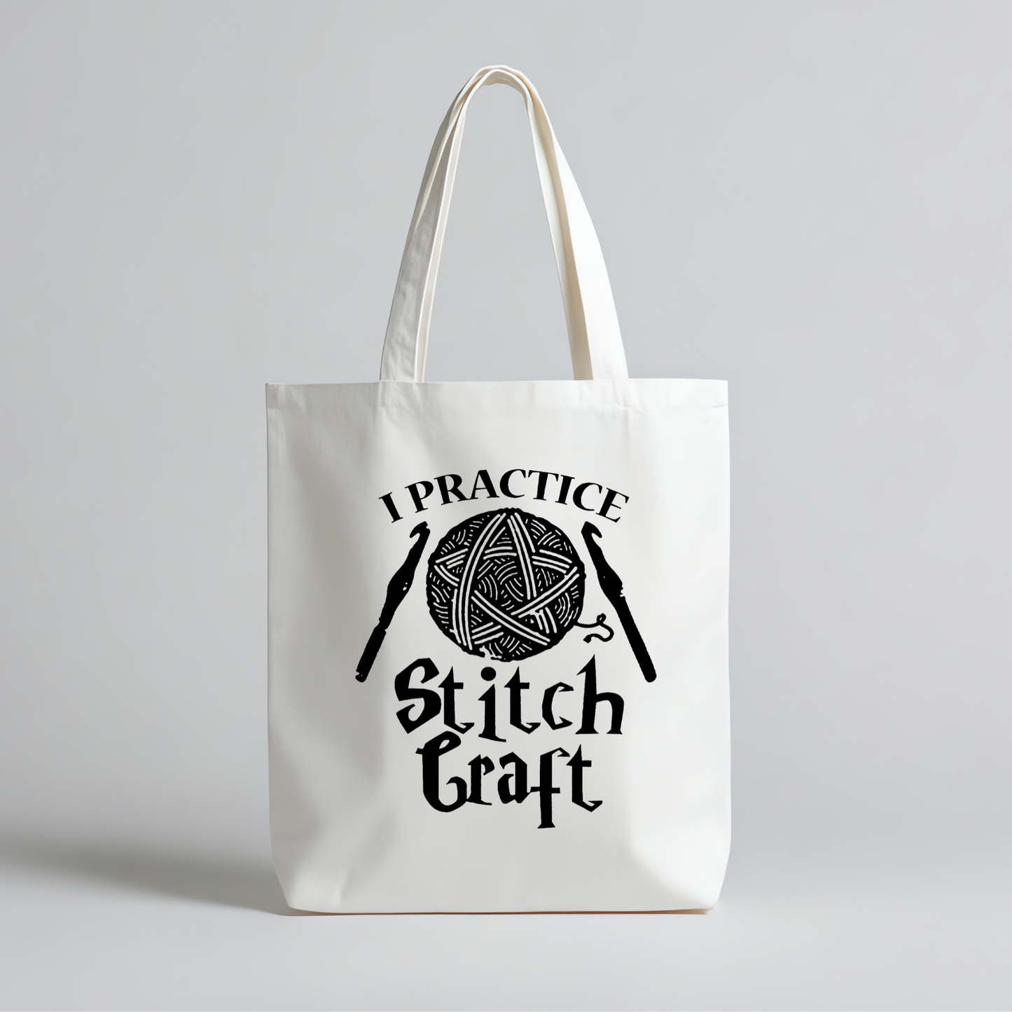 I practice stitch craft Crochet themed Tote Bag