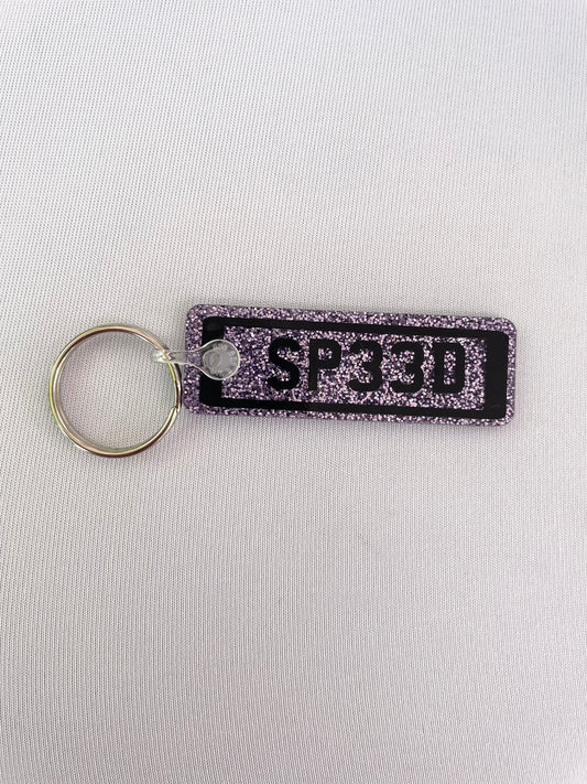 Speed Number Plate Keyring