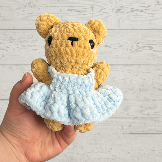 Bear in Dress Crochet Toy