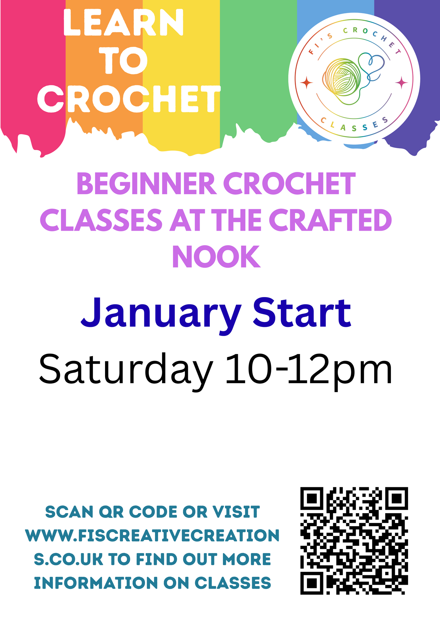 Beginner Crochet Classes- Cardiff Sat January Start