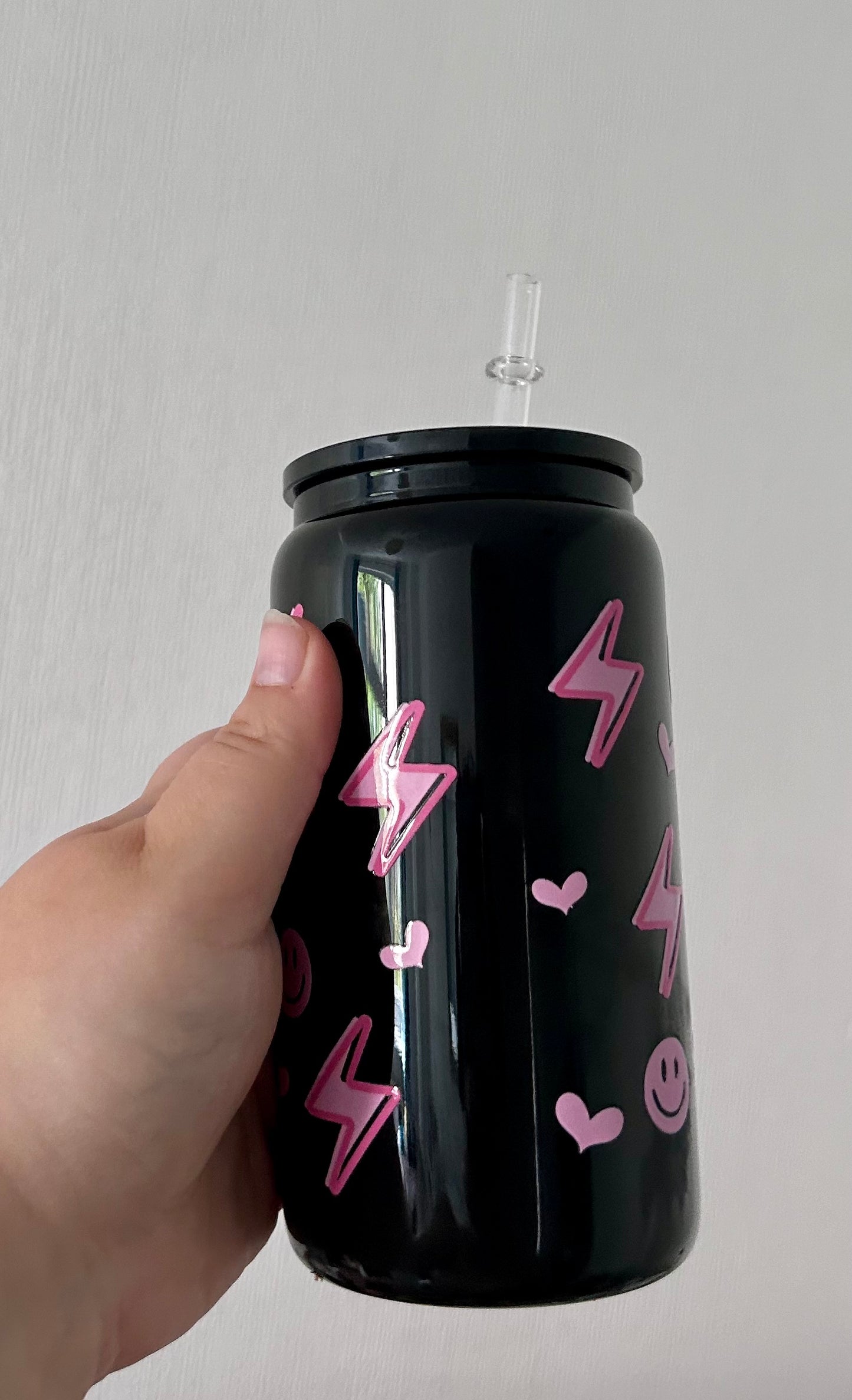 Self Love Club Black 16oz Glass Can