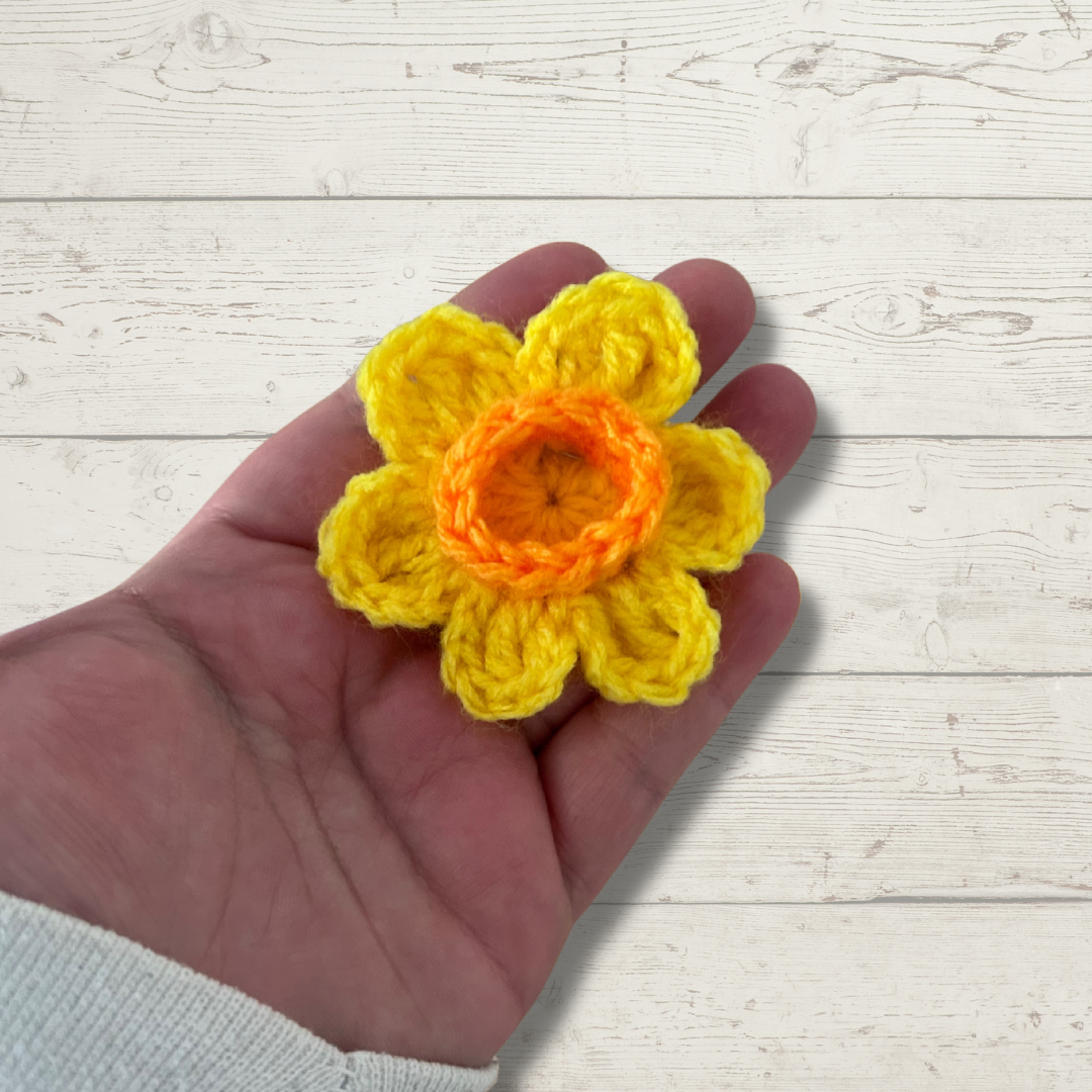 Crocheted Daffodil Badge