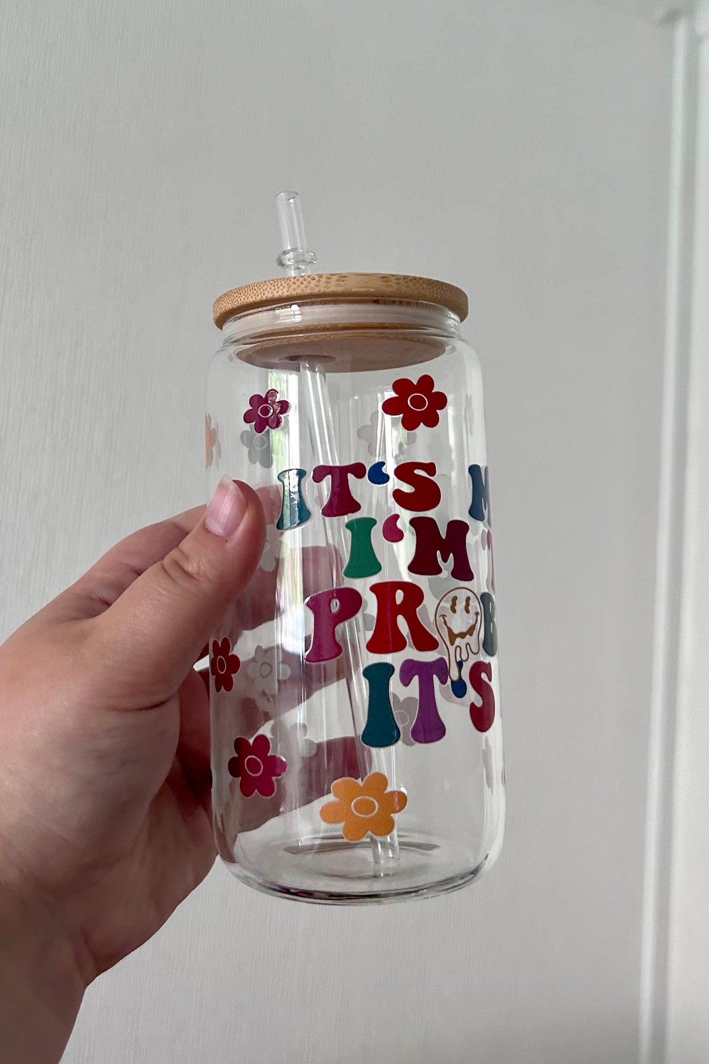 TS It’s me I’m the problem 16oz Glass Can